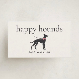 Modern Neutral Dog Walker | Minimalist Dog Walking Business Card