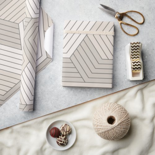 Modern Neutral Geometric Weave Wrapping Paper