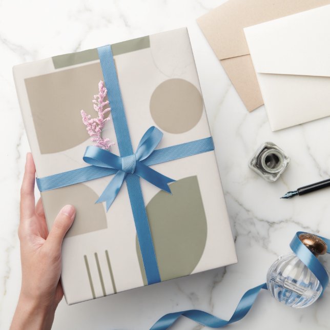 Modern Neutral Geometric  Wrapping Paper (Gifting)