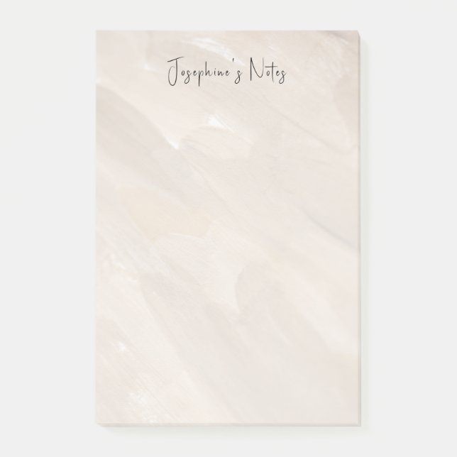 Modern Neutral Gold Background Add Name Post-it Notes (Front)
