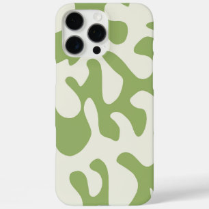Modern Neutral Green Wavy Blob Design iPhone 16 Pro Max Case
