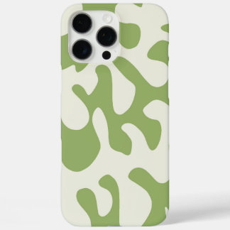 Modern Neutral Green Wavy Blob Design iPhone 16 Pro Max Case