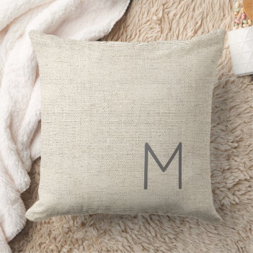 Modern Neutral Masculine INITIAL FULL NAME decor Throw Pillow