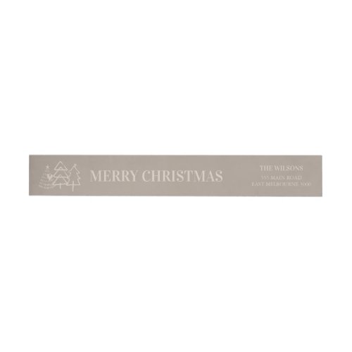 Modern Neutral Merry Christmas Tree Wrap Around Label