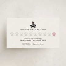 Modern Neutral Mobile Dog Groomer Loyalty Card