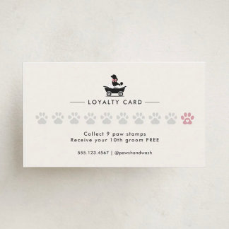 Modern Neutral Mobile Dog Groomer Loyalty Card