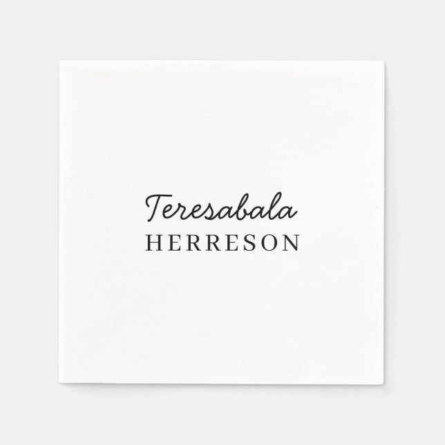 Modern Neutral Monogram Design Napkins (Front)