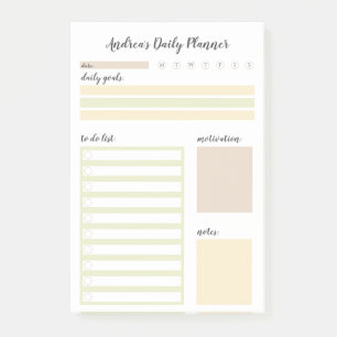 Modern Neutral Personalized Daily Planner Post-it Notes