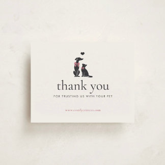 Modern Neutral Pet Sitter Business Insert |  Thank You Card