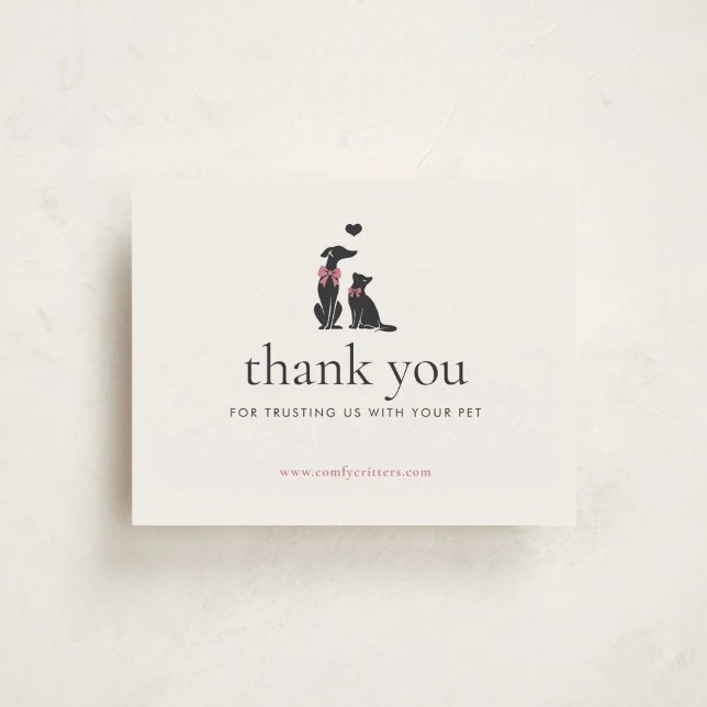 Modern Neutral Pet Sitter Business Insert |  Thank You Card (Creator Uploaded)
