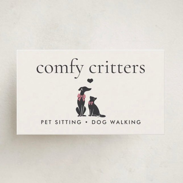 Modern Neutral Pet Sitter Dog Walker | Editable Business Card (Creator Uploaded)