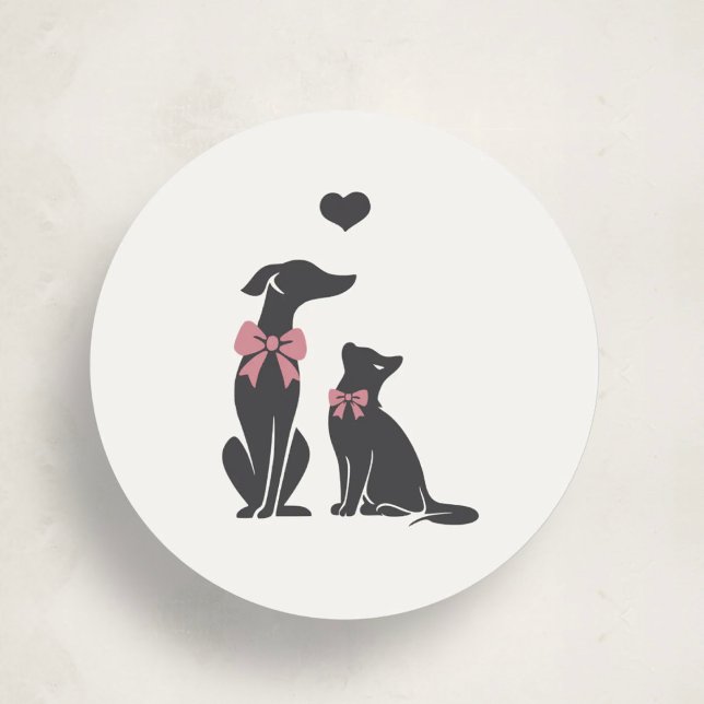 Modern Neutral Pet Sitter Seal Sticker (Creator Uploaded)