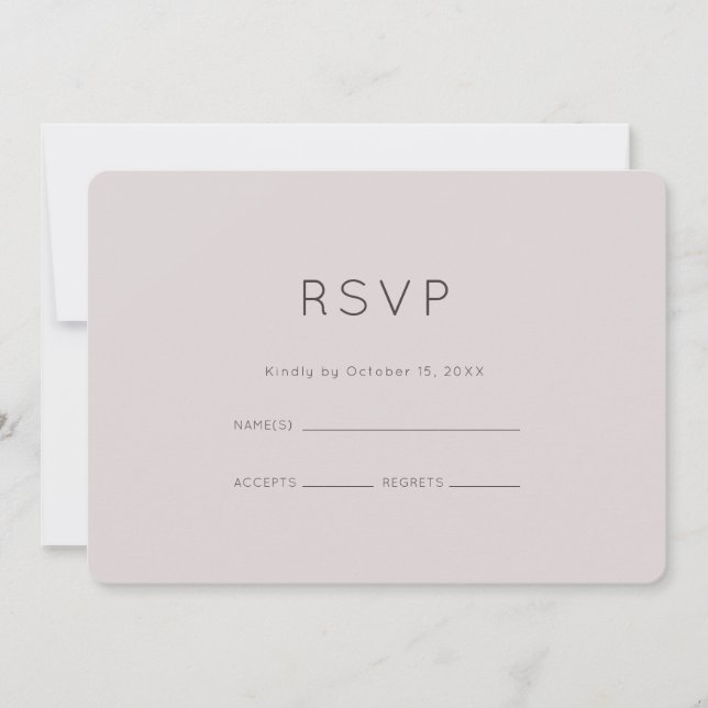 Modern Neutral Plum Wedding RSVP Invitation (Front)