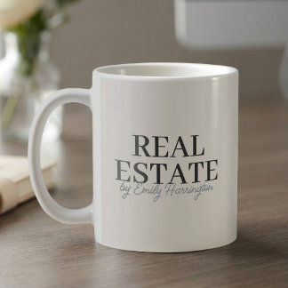 Modern Neutral Real Estate Agent Coffee Mug