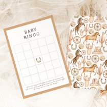 Modern Neutral Rodeo Baby Shower Baby Bingo Game