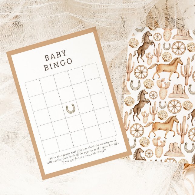 Modern Neutral Rodeo Baby Shower Baby Bingo Game (Creator Uploaded)