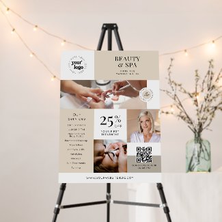 Modern Neutral Salon Business Services Promo Sign