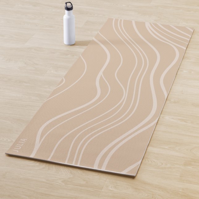 Modern Neutral Sand Wave Personalized Yoga Mat (In Situ)