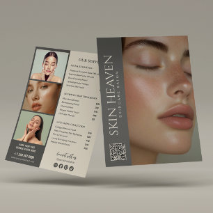 Modern Neutral Skincare Spa Services Price List Flyer