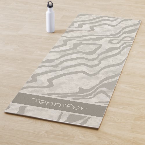  Modern Neutral Stripe Abstract Cream Inspirivity Yoga Mat