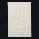 Modern Neutral Striped Monogram Personalised  Kitchen Towel<br><div class="desc">Modern Neutral Striped Monogram Kitchen towel</div>