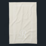 Modern Neutral Striped Monogram Personalised  Kitchen Towel<br><div class="desc">Modern Neutral Striped Monogram Kitchen towel</div>