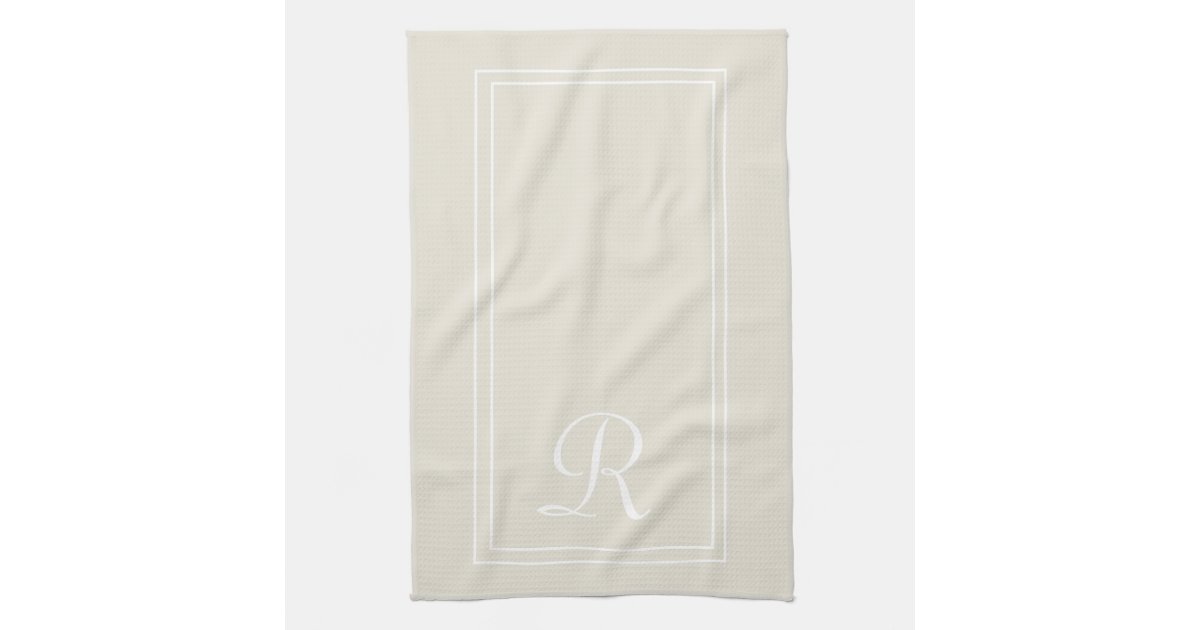 Navy / Beige / White Paper Stripes Kitchen Towel, Zazzle