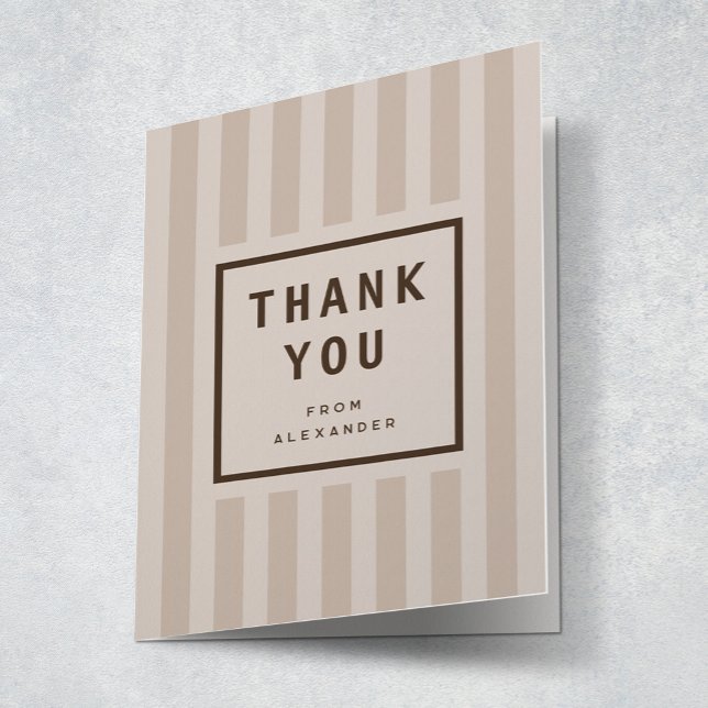 Modern Neutral Stripes Graduation Thank You (Creator Uploaded)
