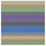 Modern Neutral Stripes Sand, Olive &amp; Sky Blue Fabric