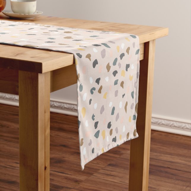Modern Neutral Terrazzo Pattern Table Runner (In Situ)