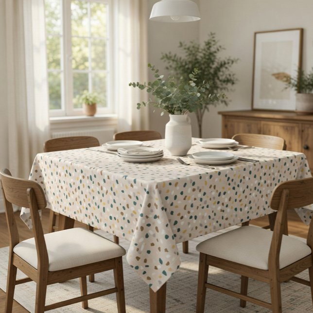 Modern Neutral Terrazzo Pattern Tablecloth (Creator Uploaded)