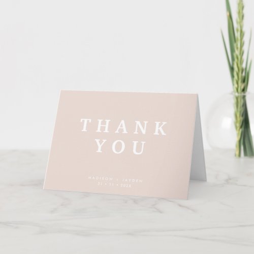 Modern Neutral Tone Wedding Thank You Folding Card