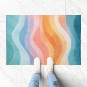 Modern Neutral Wave • Minimalist Deco • Trendy Doormat