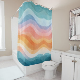 Modern Neutral Wave • Minimalist Deco • Trendy Shower Curtain