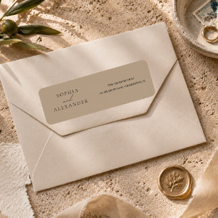 Modern Neutral Wedding Elegant Label