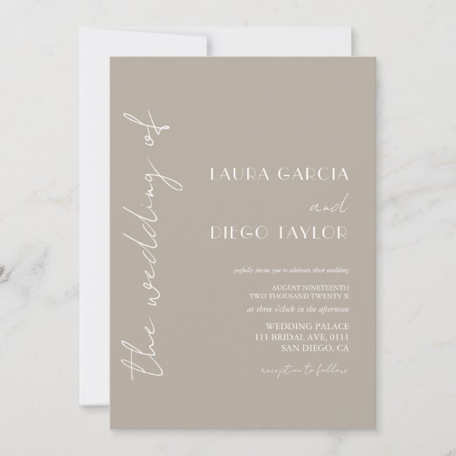 Modern Neutral Wedding Invitation (Front)
