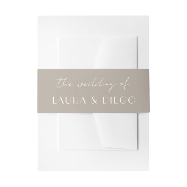 Modern Neutral Wedding Invitation Belly Band (Front Example)