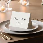 Modern Neutral Wedding Place Card<br><div class="desc">Classic Elegant Wedding place cards featuring personalized guest name and table number on modern beige background.</div>