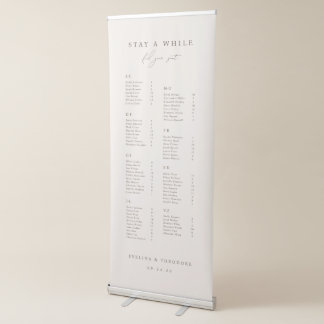 Modern Neutral Wedding Seating Chart Retractable Banner