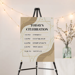 Modern Neutral Wedding Timeline Sign