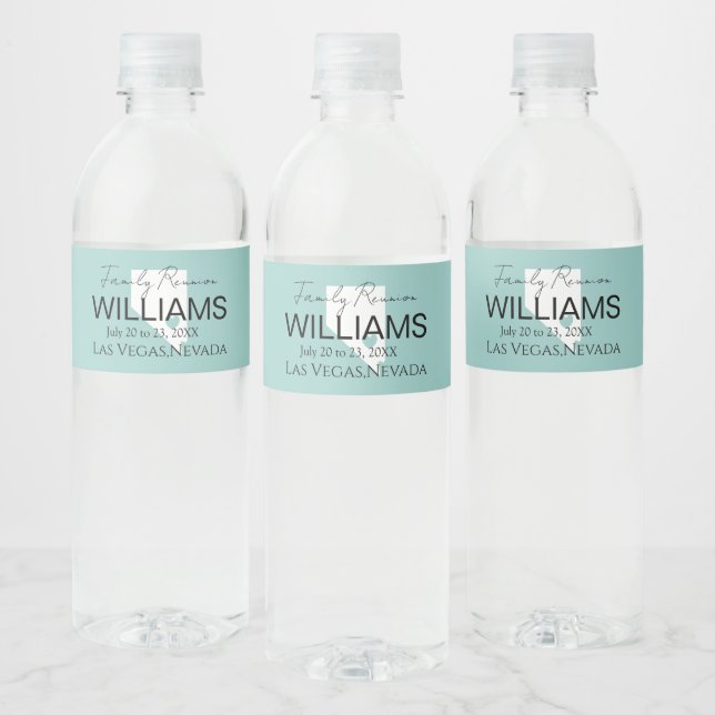 Modern Nevada Map Personalized Family Reunion    Water Bottle Label (Bottles)