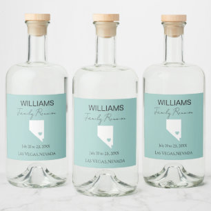 Modern Nevada Map Vacation Family Reunion     Liquor Bottle Label