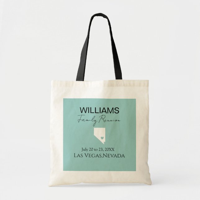 Modern Nevada Map Vacation Family Reunion   Tote Bag (Front)