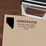 Modern NEVADA State Shape Return Address Self-inking Stamp<br><div class="desc">This modern self-inking return address stamp features a Nevada state shape, your name, and your address. This self-inking return address stamp would make a wonderful birthday or holiday gift for anyone. It's also very convenient for envelopes any time of the year. Simple customize it with your info and select your...</div>