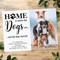 Modern New Address Custom Photo Dogs Pet Moving