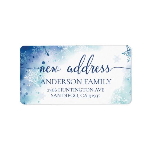 Modern New Address Winter Return Address Label