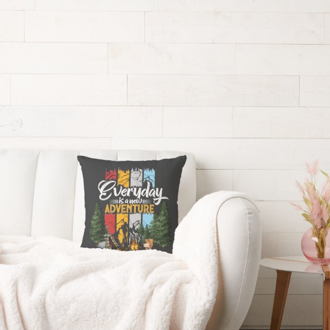 Modern New Adventure Everyday Throw Pillow (Couch)