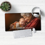 Modern New Baby Announcement Photo Desk Mat<br><div class="desc">Modern New Baby Announcement Photo Mouse Pad Desk Mat. Announce the birth of your baby in style, or give this as a gift to new parents, grandparents, etc!. Add your custom text for a fun personalized design! Please contact us at cedarandstring@gmail.com if you need assistance with the design or matching...</div>