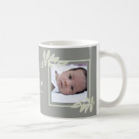 Baby Boy Photo Birth Record Stat Simple Modern Mug