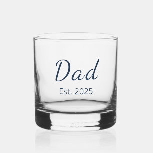 Modern New Dad Minimalist Year Established Whiskey Glass